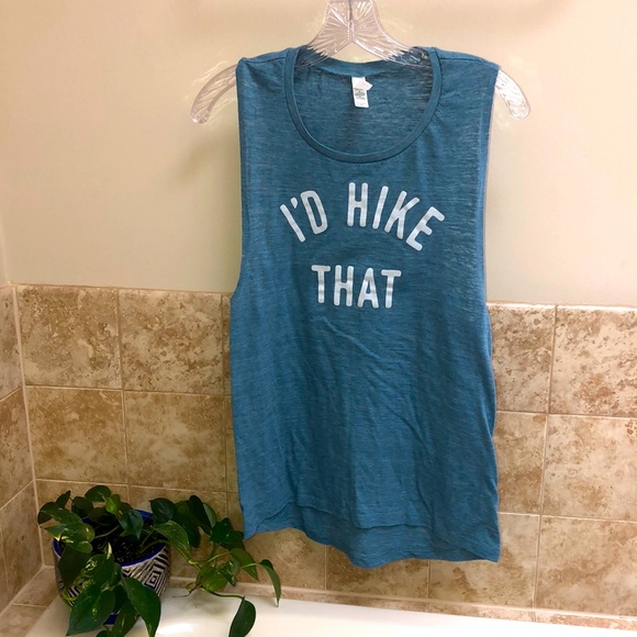 Blue “Id Hike That” sleeveless shirt - Picture 1 of 2